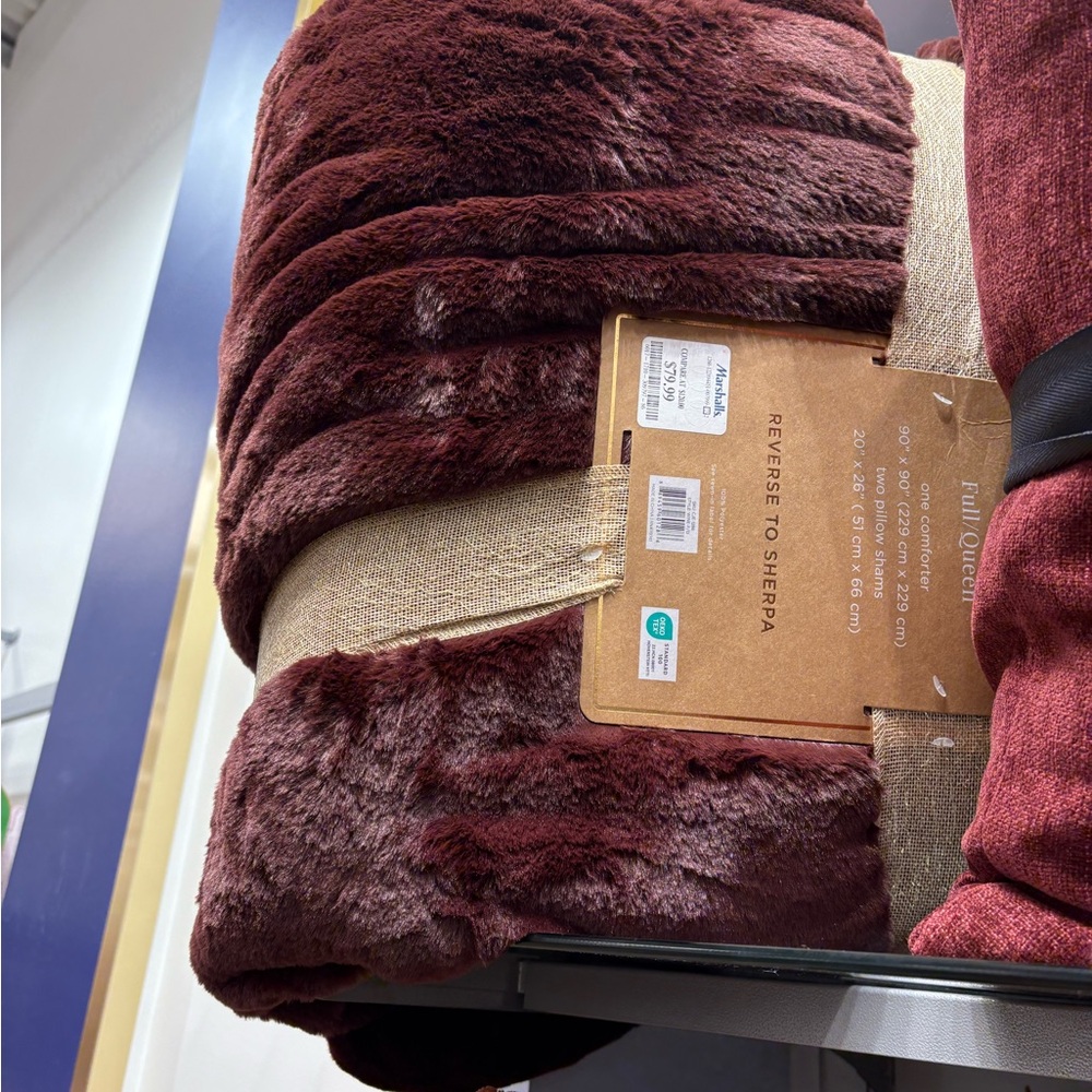 Plush Burgundy Sherpa Blanket